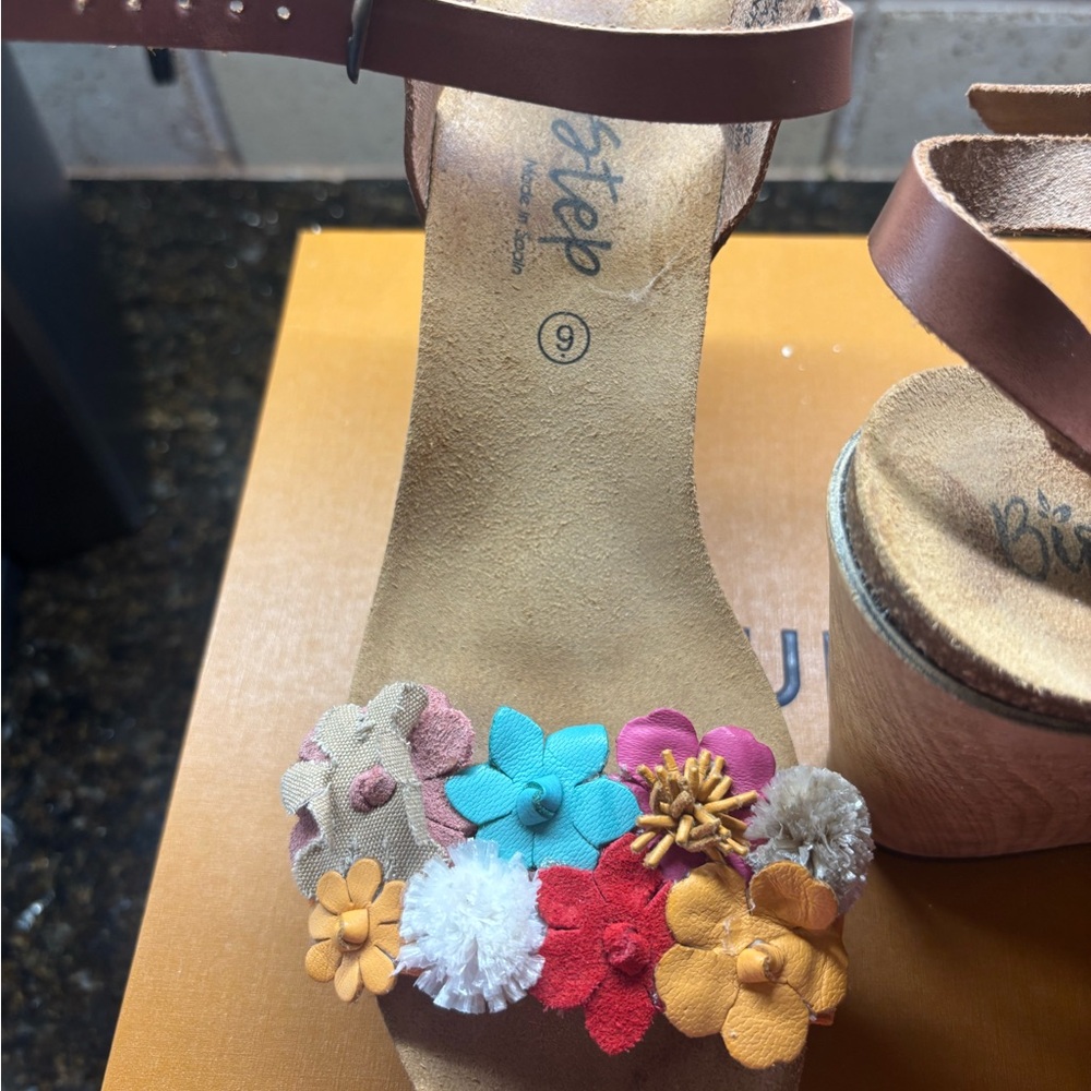 Brown Flower-Embellished Women's Sandals